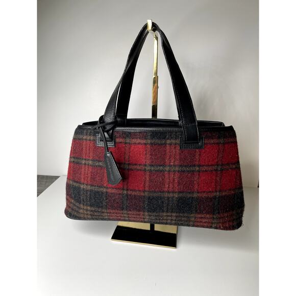 Eddie Bauer Handbags - Vintage Eddie Bauer Wool Tartan Plaid Purse with Hang Tag Dark Academia